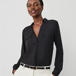 Ann Taylor Black camp shirt